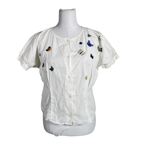 Unisex Benetton - Lühikeste käistega pluus, suurus 36 - Valge ()