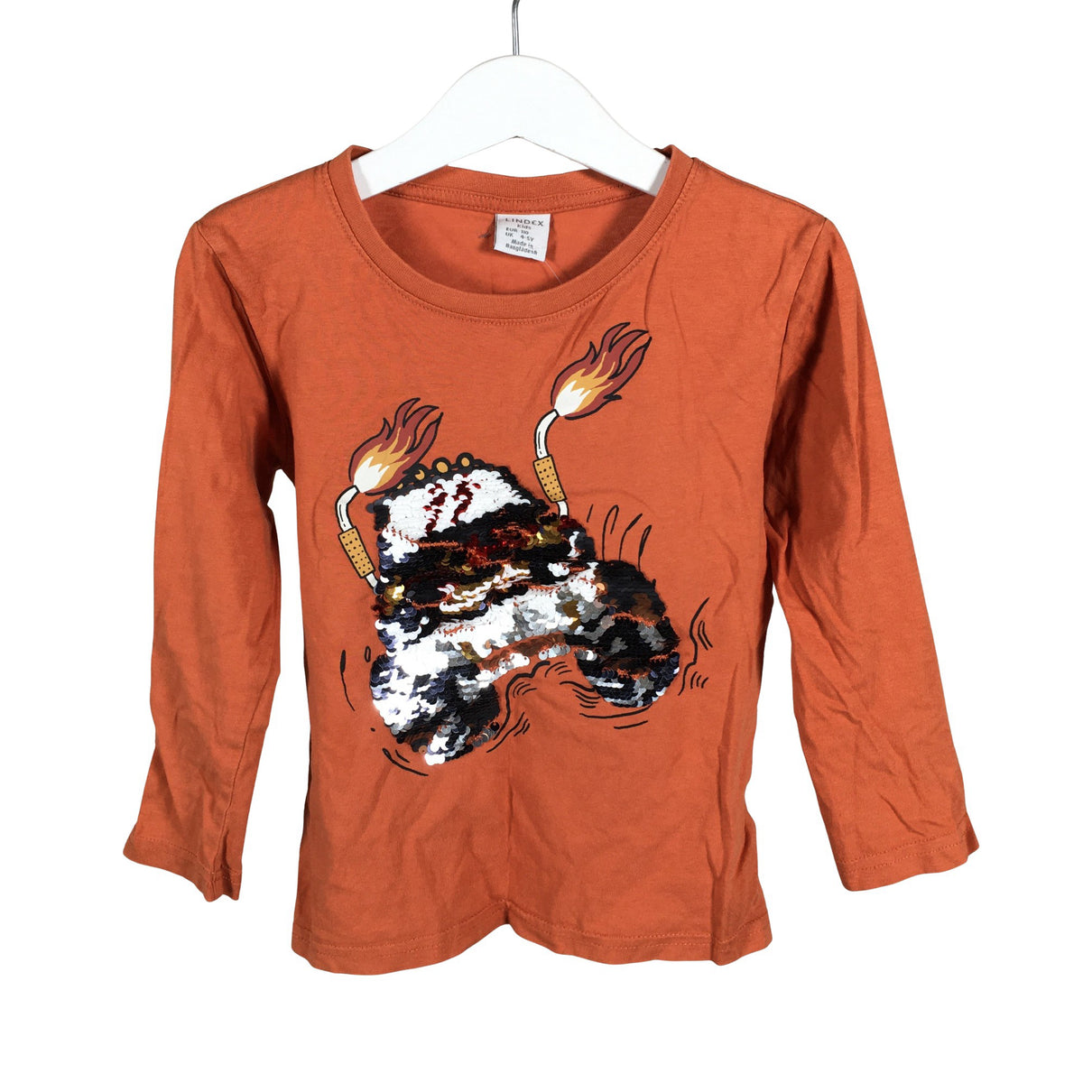 Unisex Lindex - T-särk, suurus 110 - 116 - Oranž (1)