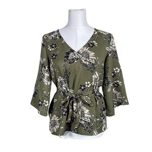 Unisex Sand - Lühikeste käistega pluus, suurus 38 - Roheline (1)