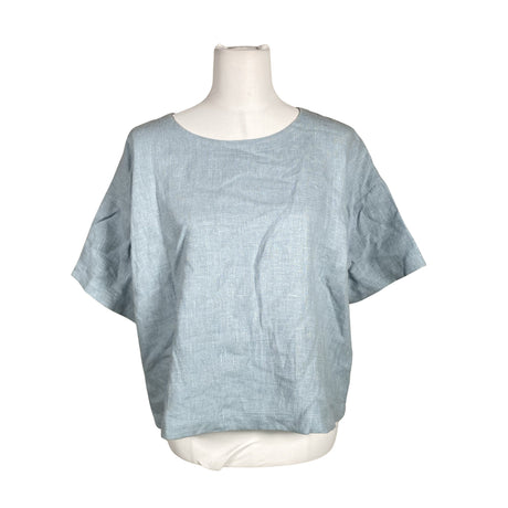 Unisex Puuvillatehdas - Lühikeste käistega pluus, suurus 36 - Helesinine ()