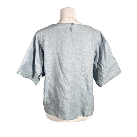 Unisex Puuvillatehdas - Lühikeste käistega pluus, suurus 36 - Helesinine (2)