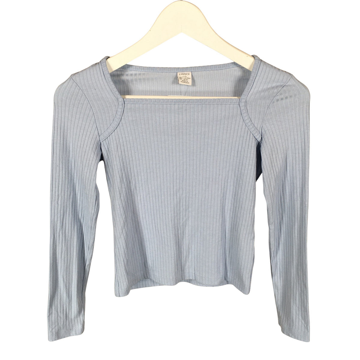 Unisex Lindex - Trikotaažist pluus, suurus 134 - 140 - Helesinine (1)