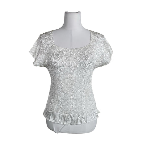 Unisex Kriss - Lühikeste käistega pluus, suurus 38 - Valge ()