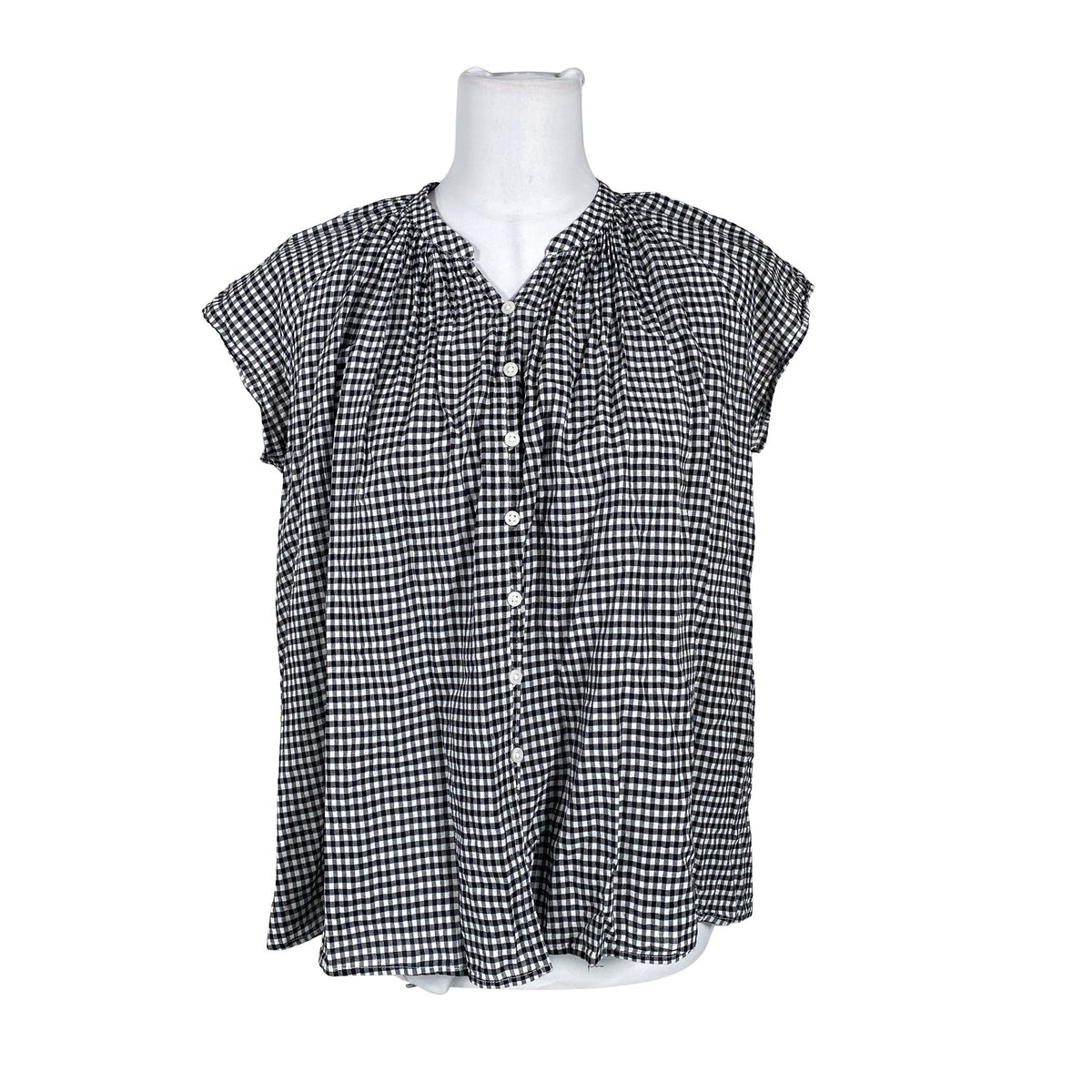 Unisex Muji - Lühikeste käistega pluus, suurus 38 - Must (1)