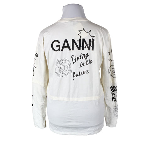 Unisex Ganni - Trikotaažist pluus, suurus 42 - Looduslik valge (2)
