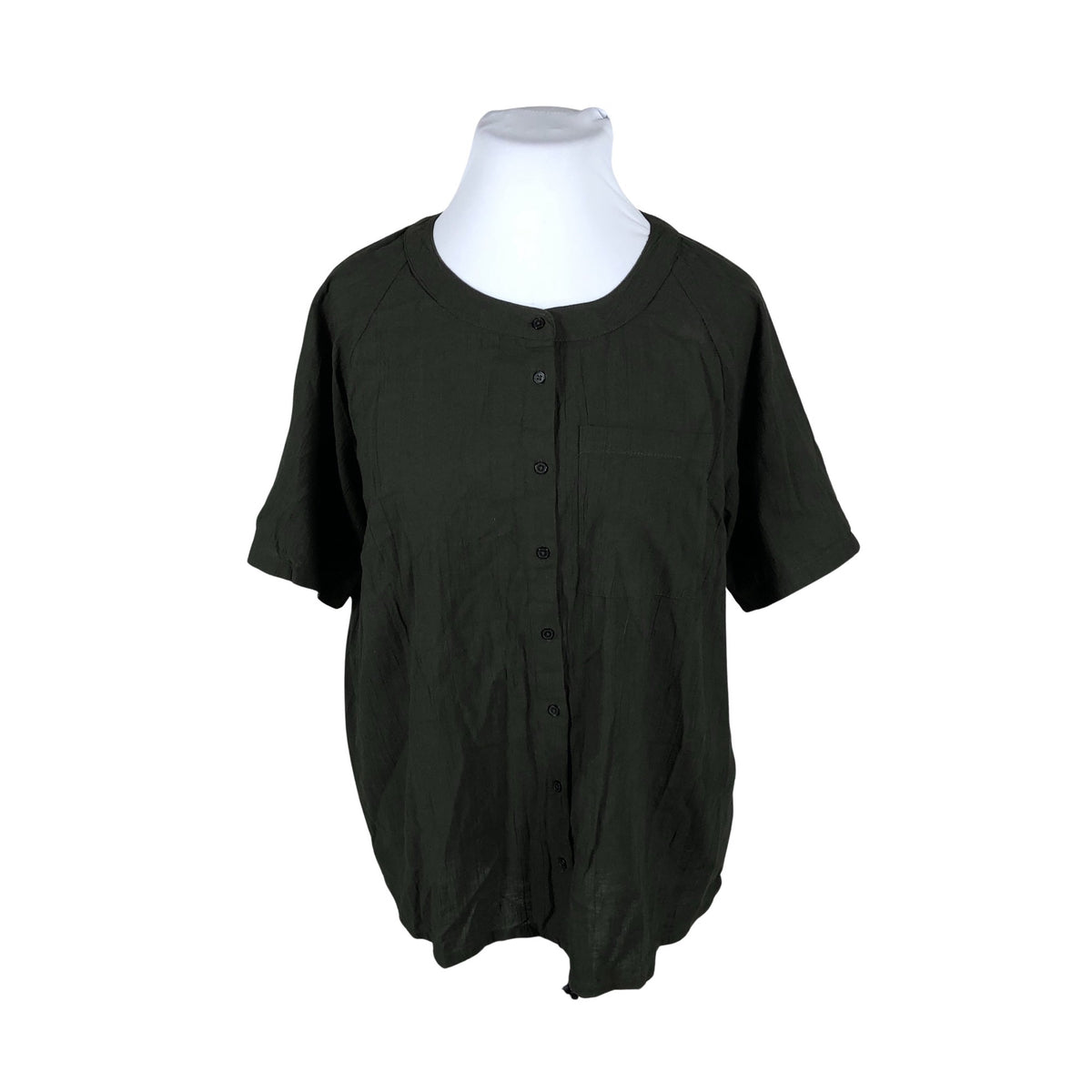 Unisex Kaffe - Lühikeste käistega pluus, suurus 44 - Roheline (1)