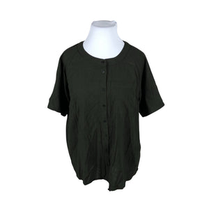 Unisex Kaffe - Lühikeste käistega pluus, suurus 44 - Roheline (1)