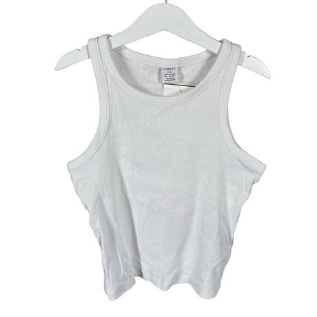 Unisex Lindex - Trikotaažist topp, suurus 146 - 152 - Valge ()