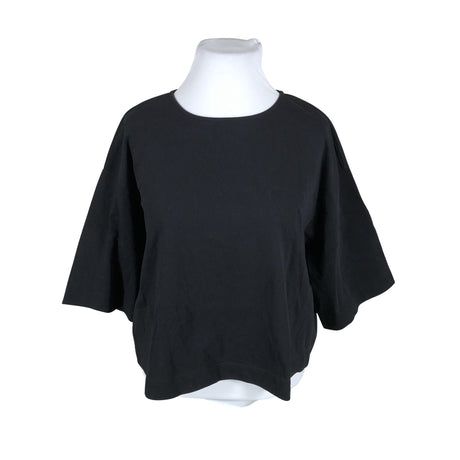 Unisex Ristomatti ratia - Trikotaažist pluus, suurus 42 - Must ()