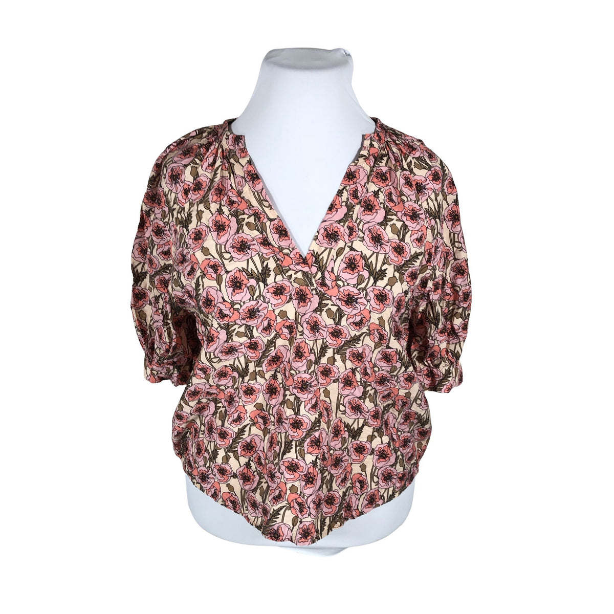 Unisex Holly & Whyte by Lindex - Lühikeste käistega pluus, suurus 44 - Beige (1)