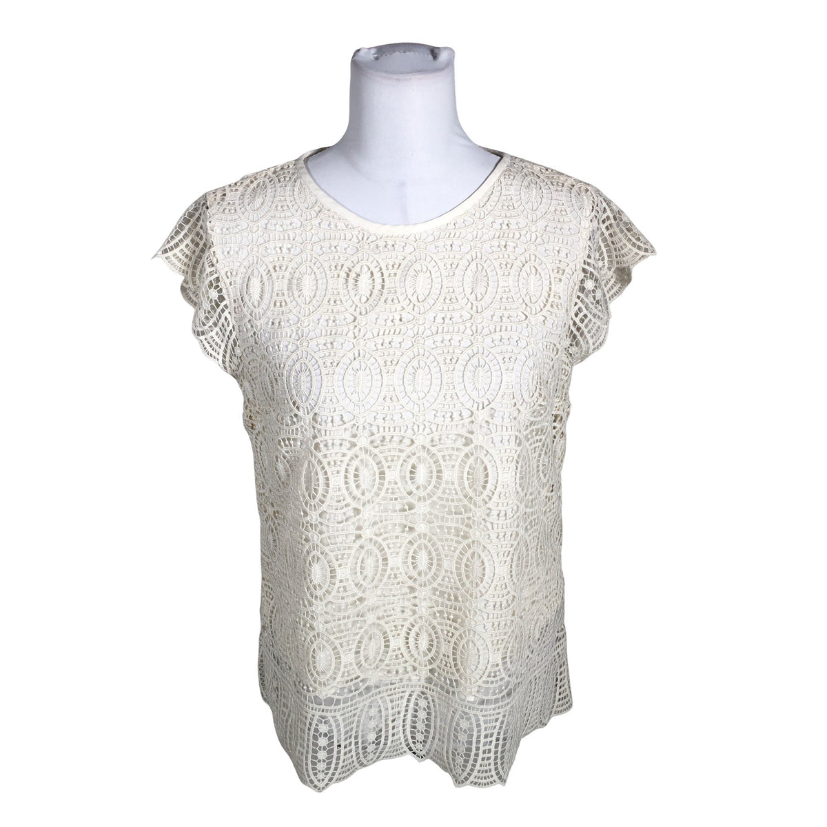 Unisex Massimo Dutti - Lühikeste käistega pluus, suurus 38 - Looduslik valge (1)