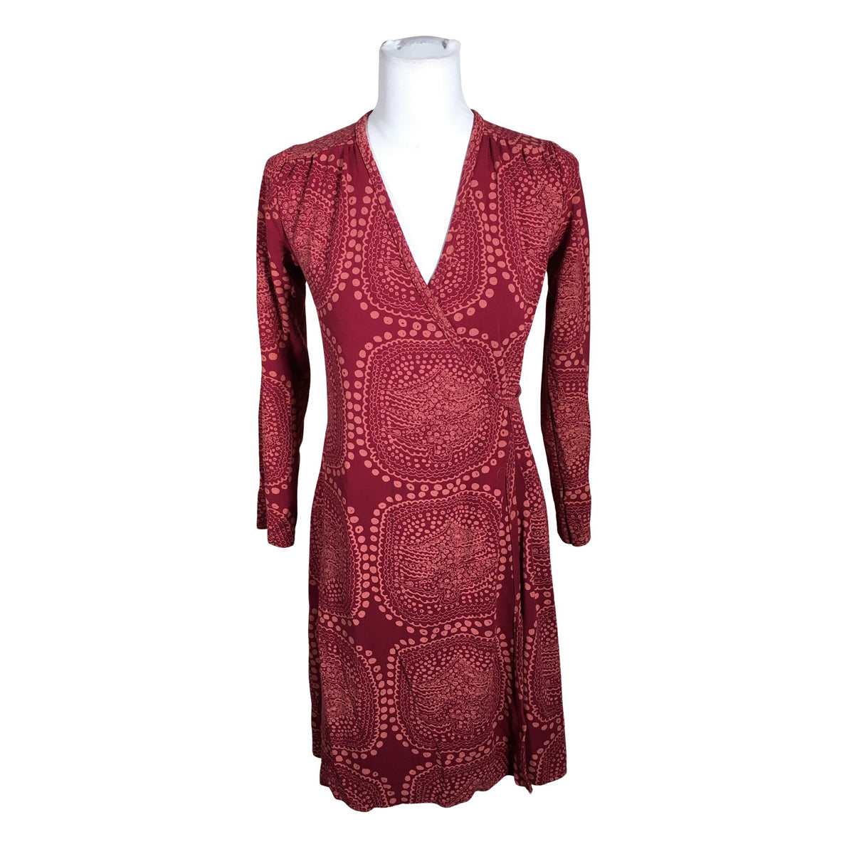 Unisex Nanso - Trikotaažist kleit, suurus 34 - Veinipunane (1)