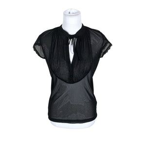 Unisex Riley - Lühikeste käistega pluus, suurus 36 - Must (1)