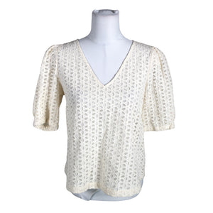 Unisex Grace & Mila - Lühikeste käistega pluus, suurus 38 - Looduslik valge (1)