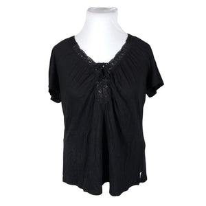Unisex Lindex - Lühikeste käistega pluus, suurus 44 - Must (1)