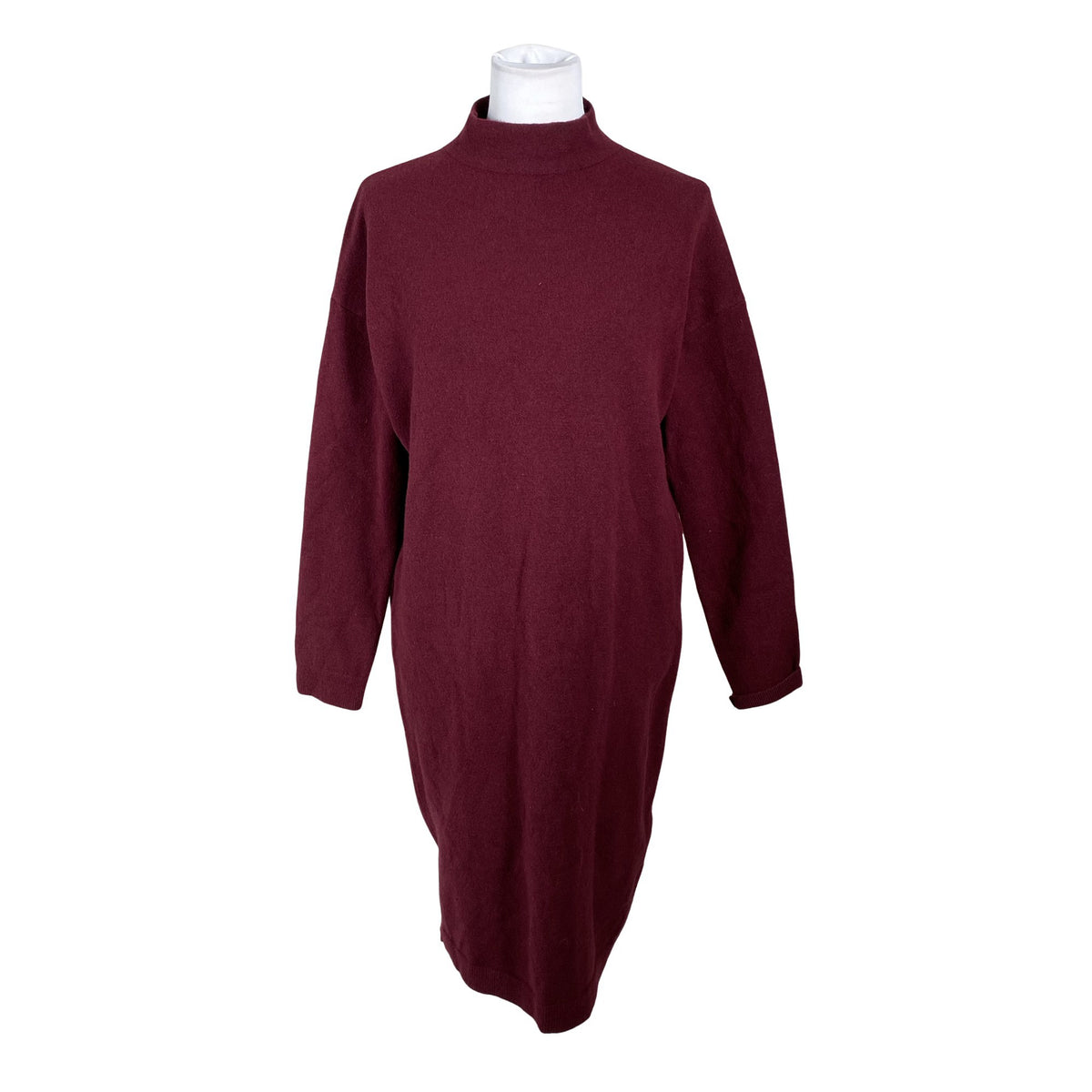Unisex Massimo Dutti - Kootud kleit, suurus 40 - Veinipunane (1)