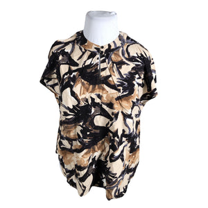 Unisex Gerry Weber - Lühikeste käistega pluus, suurus 44 - Pruun (1)