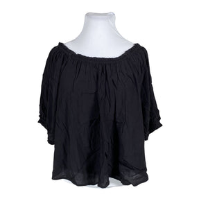 Unisex Lindex - Lühikeste käistega pluus, suurus 44 - Must (1)