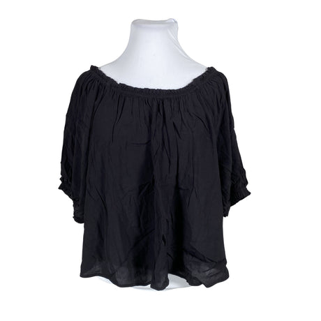 Unisex Lindex - Lühikeste käistega pluus, suurus 44 - Must ()