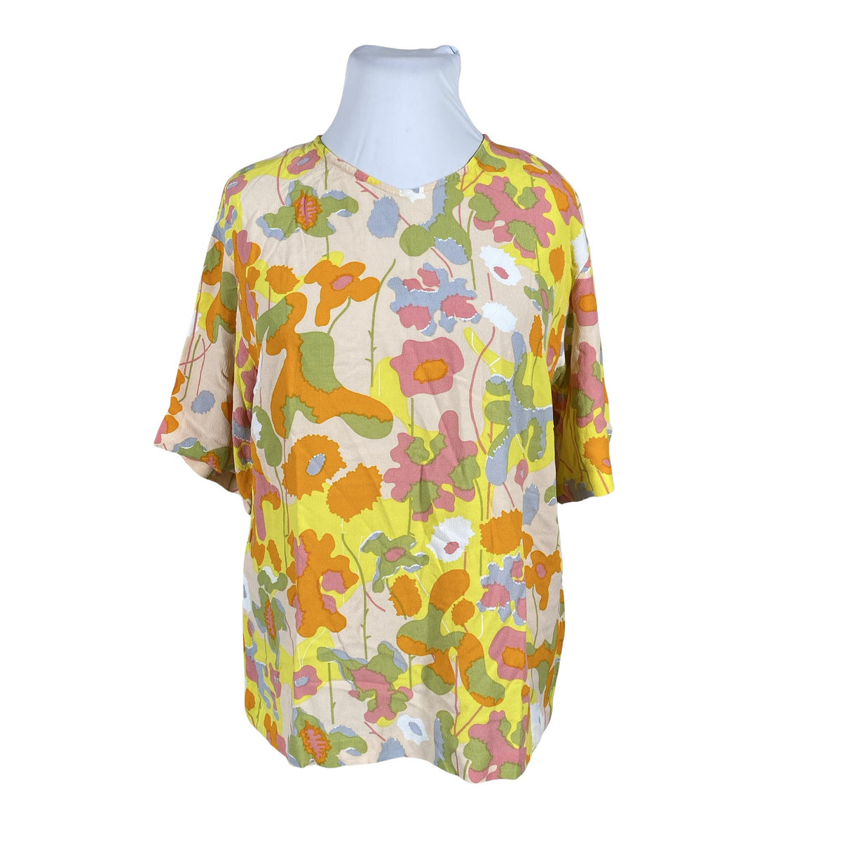 Unisex Marimekko - Lühikeste käistega pluus, suurus 44 - Beige (1)