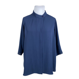 Unisex Zizzi - Lühikeste käistega pluus, suurus 42 - Sinine (1)