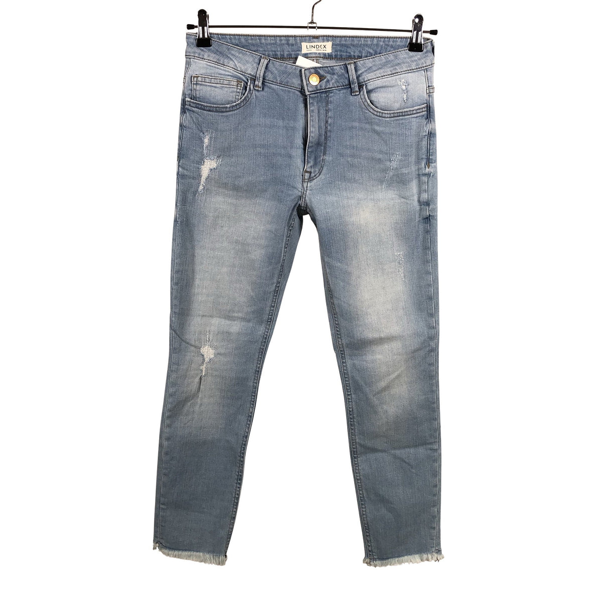 Unisex Lindex - Teksast poolpikad püksid, suurus 40 - Helesinine (1)