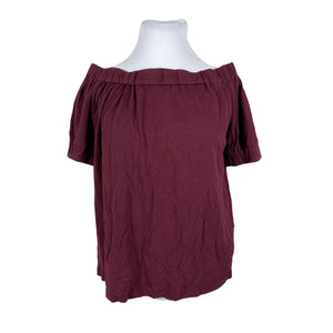 Unisex Marimekko - Lühikeste käistega pluus, suurus 42 - Veinipunane (1)