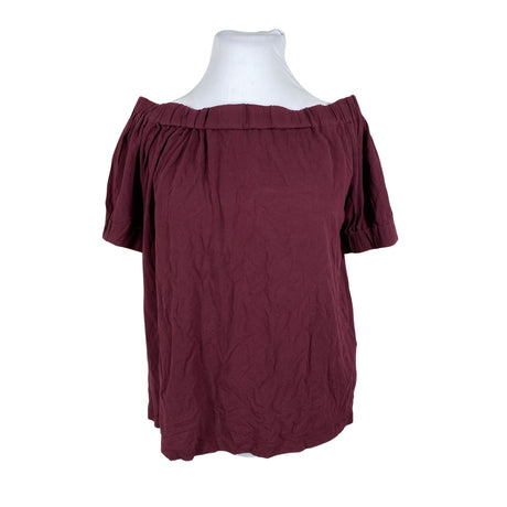 Unisex Marimekko - Lühikeste käistega pluus, suurus 42 - Veinipunane ()