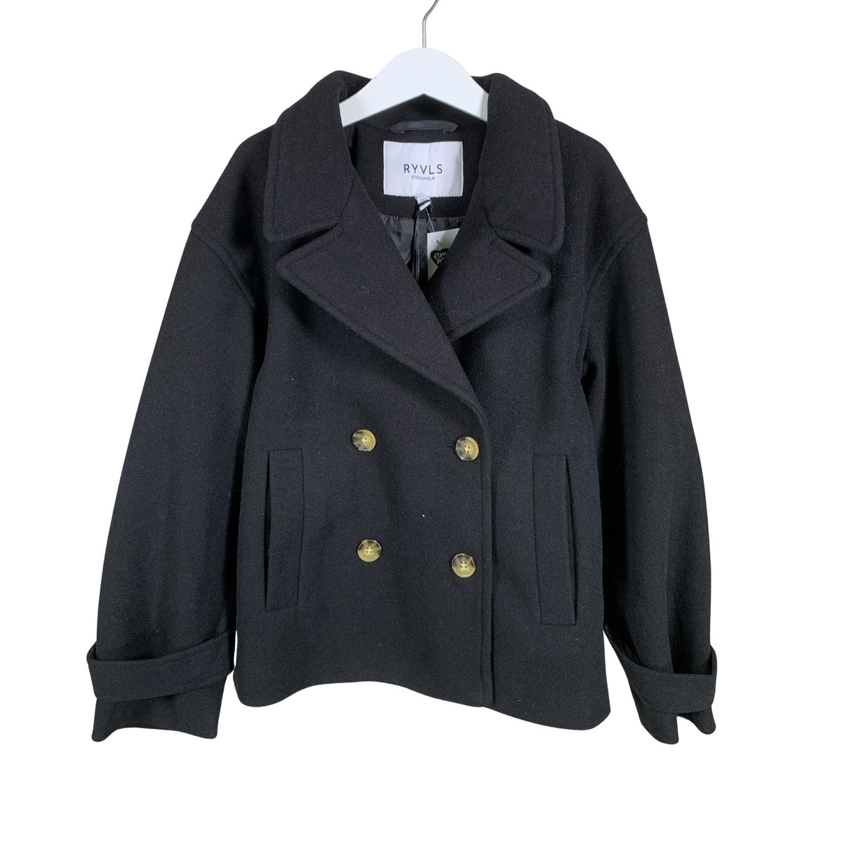 Unisex RYVLS Stockholm - Villane mantel, suurus 134 - 140 - Must (1)