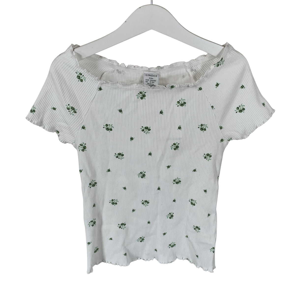 Unisex Lindex - Lühikeste käistega pluus, suurus 134 - 140 - Valge (1)