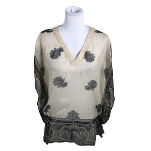 Unisex Fransa - Lühikeste käistega pluus, suurus 38 - Beige (1)