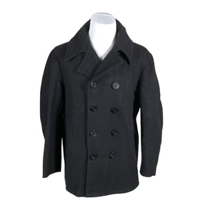 Unisex Pea Coat - Villane mantel, suurus XL - Must (1)