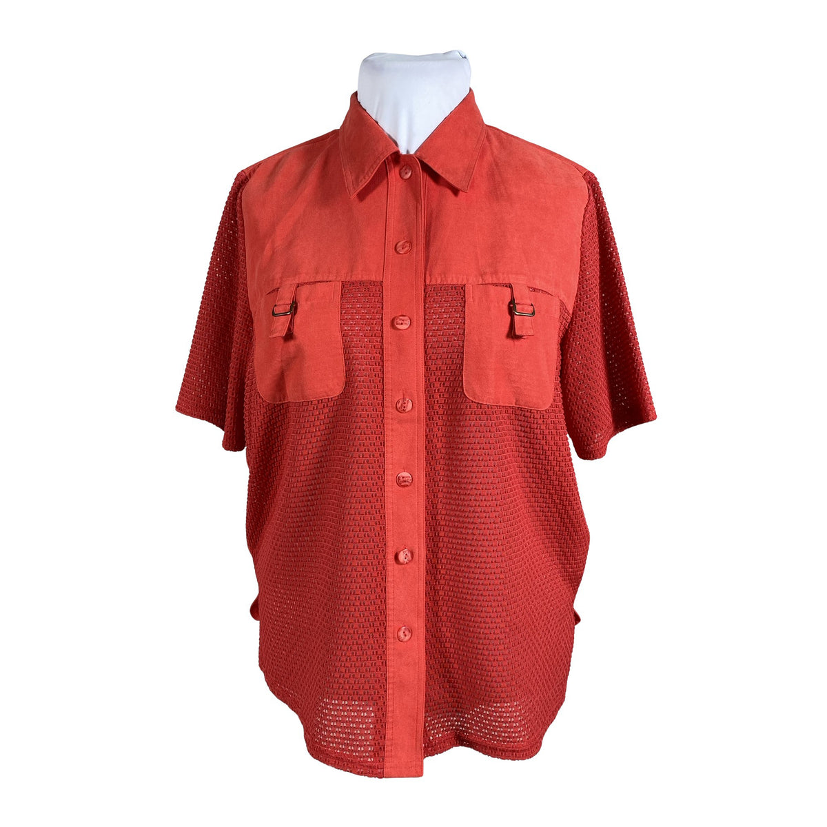 Unisex Queensway - Lühikeste käistega pluus, suurus 42 - Punane (1)