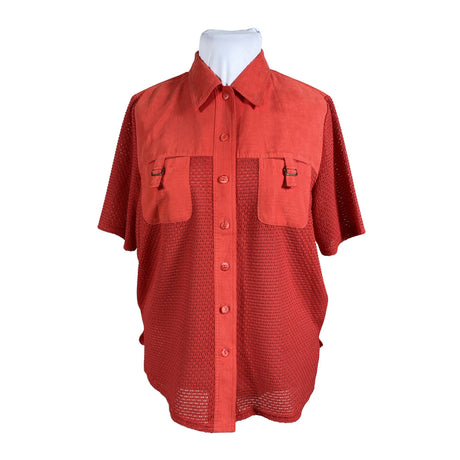 Unisex Queensway - Lühikeste käistega pluus, suurus 42 - Punane ()