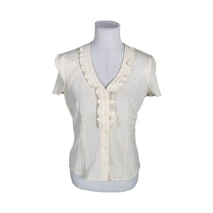 Unisex Caramel Moda - Lühikeste käistega pluus, suurus 38 - Beige (1)