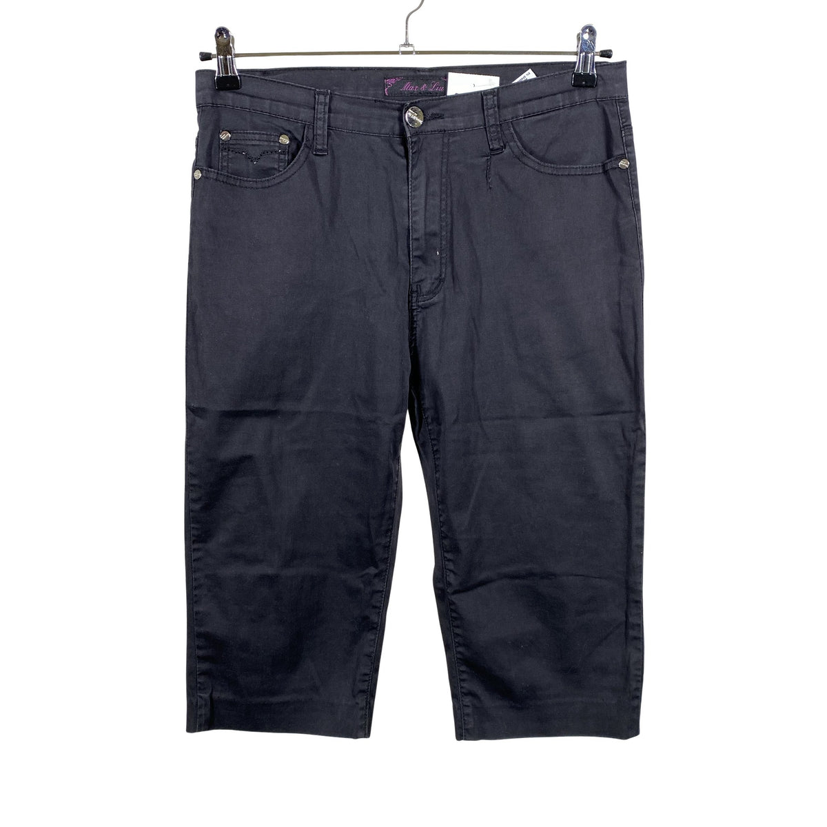 Unisex Max & Liu - Teksast poolpikad püksid, suurus 42 - Must (1)