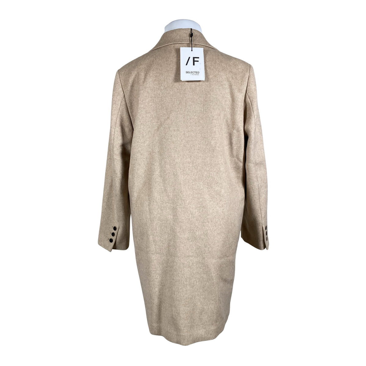 Unisex Selected - Villane mantel, suurus 44 - Beige (3)