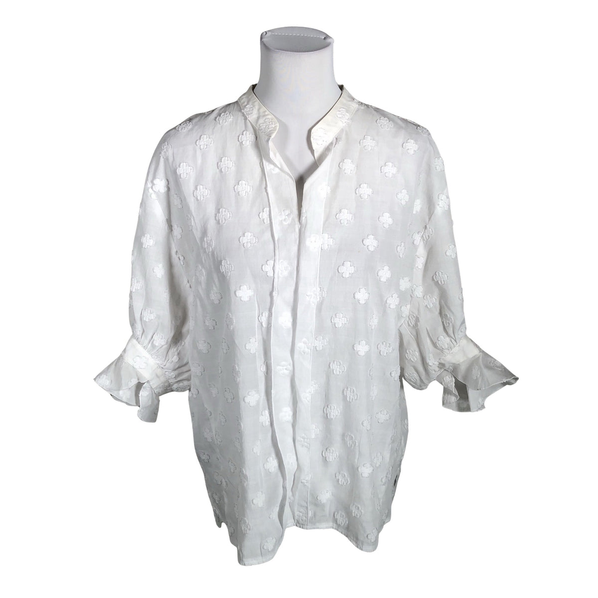 Unisex Andiata - Lühikeste käistega pluus, suurus 40 - Valge (1)