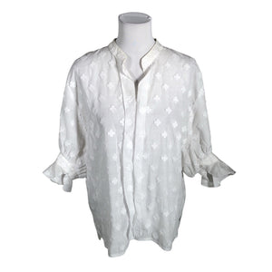 Unisex Andiata - Lühikeste käistega pluus, suurus 40 - Valge (1)