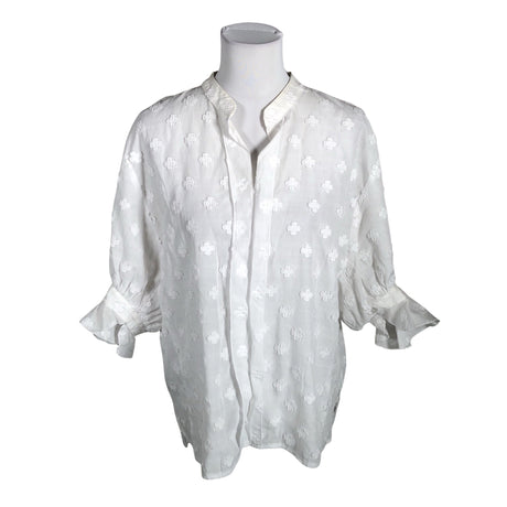 Unisex Andiata - Lühikeste käistega pluus, suurus 40 - Valge ()