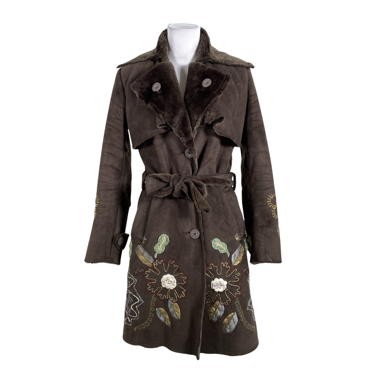 Unisex Desigual - Kunstkarusnahast mantel, suurus 38 - Pruun (1)