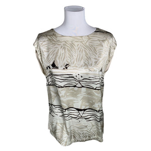Unisex Your Face - Lühikeste käistega pluus, suurus 36 - Beige (1)