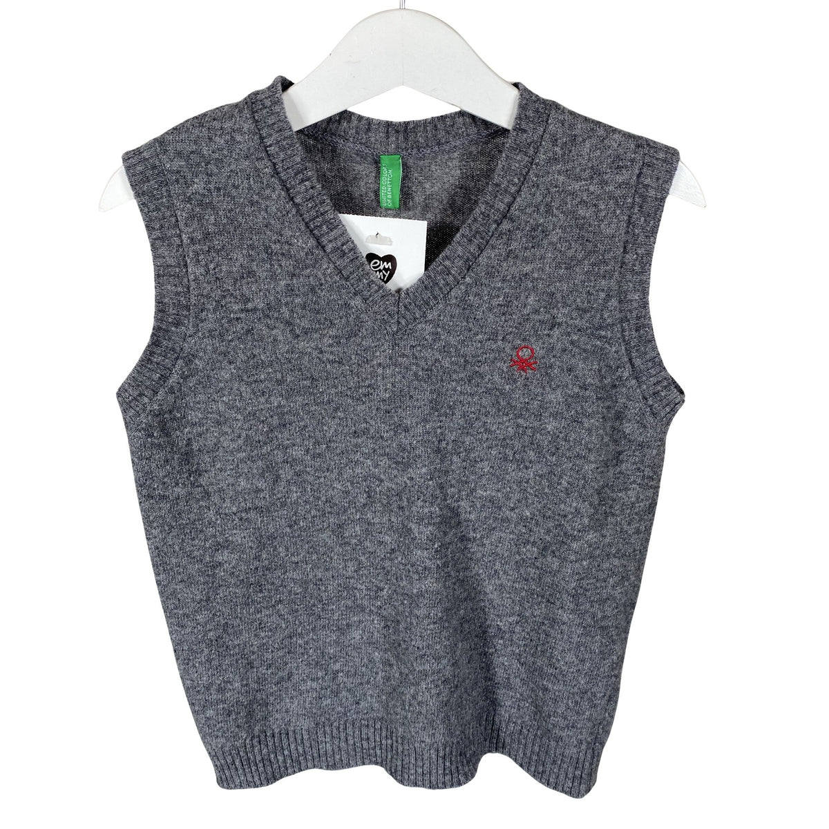 Unisex Benetton - Kootud vest, suurus 104 - 110 - Hall (1)
