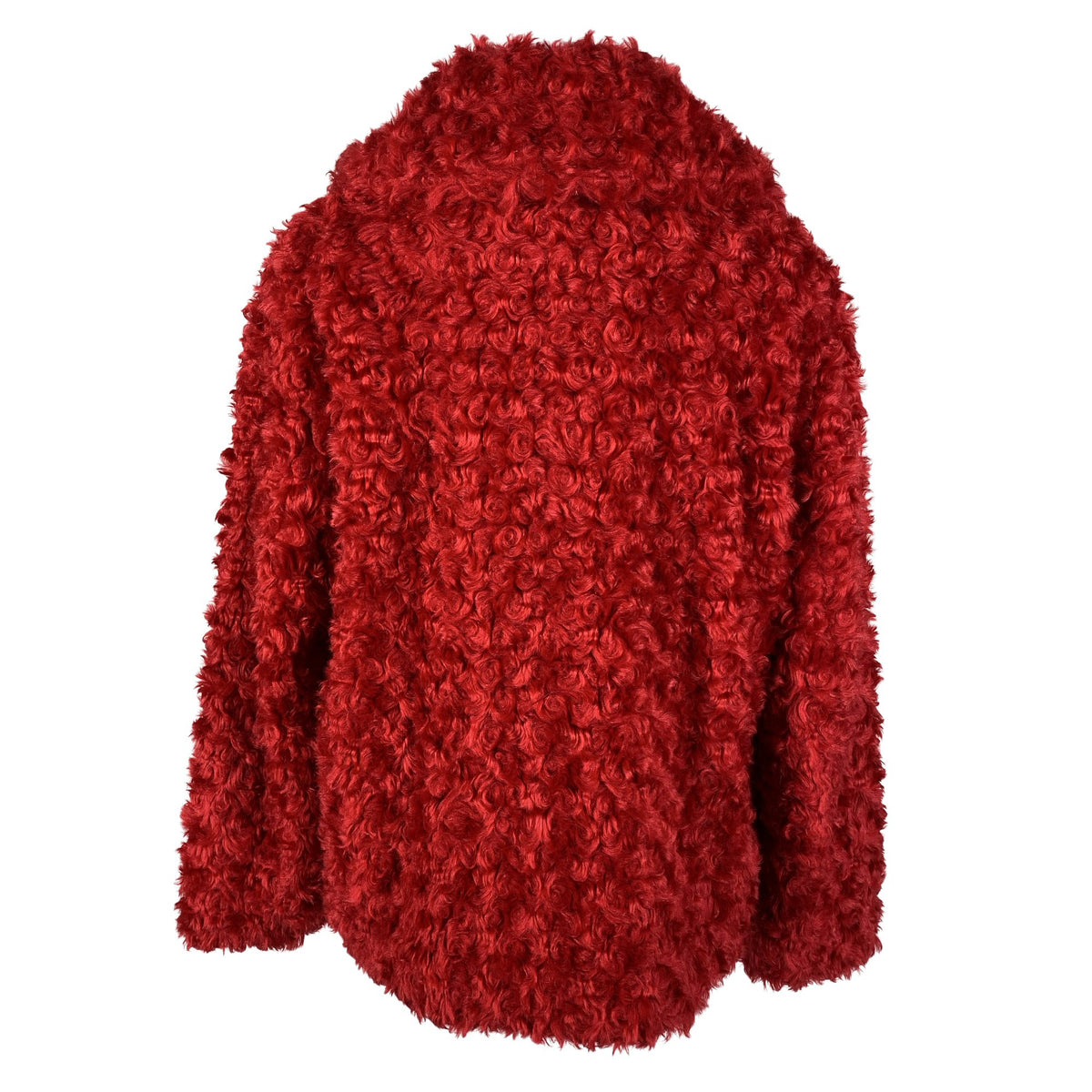Unisex Kriss - Kunstkarusnahast mantel, suurus 38 - Punane (2)