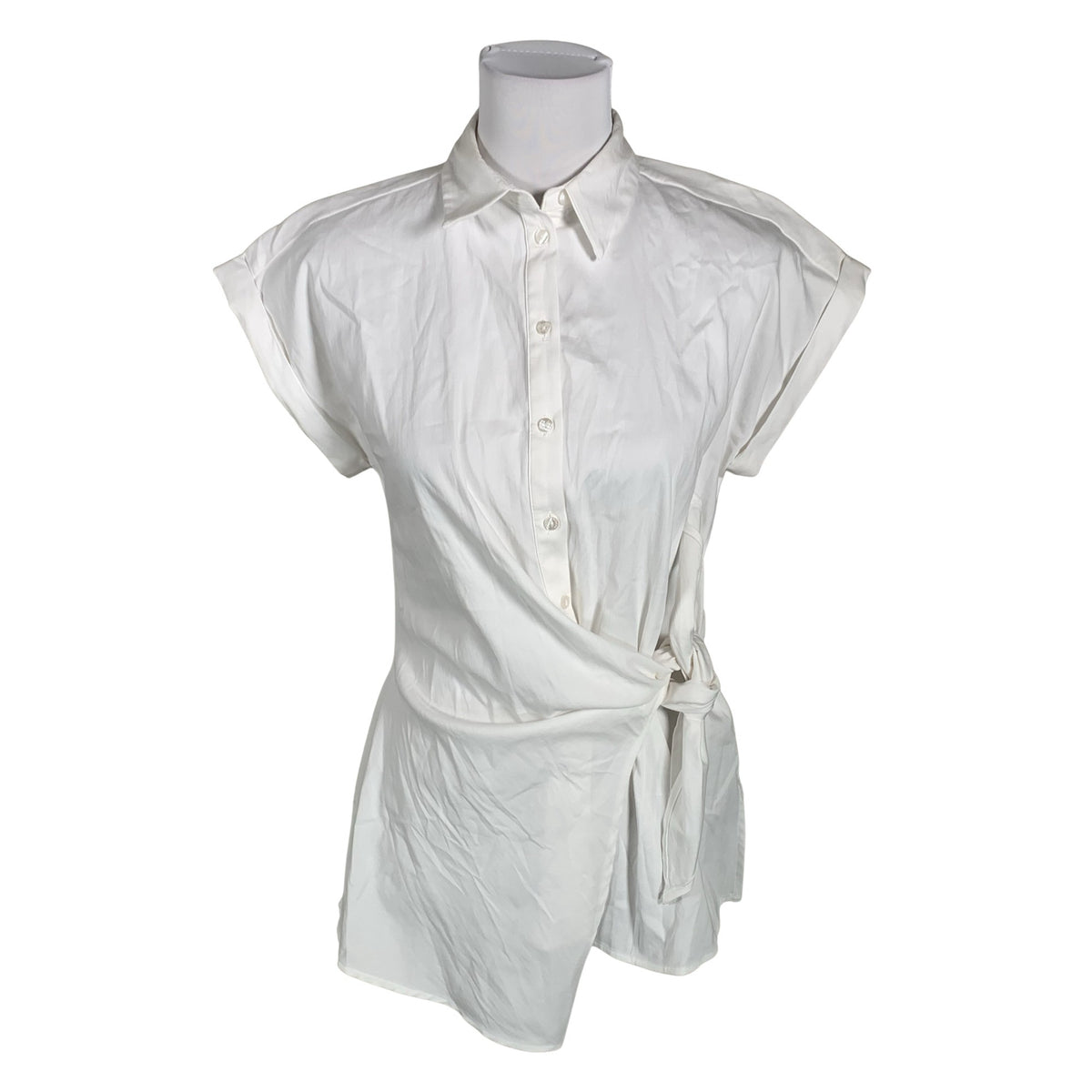 Unisex Milano Italy - Lühikeste käistega pluus, suurus 38 - Valge (1)
