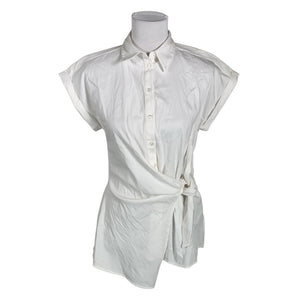 Unisex Milano Italy - Lühikeste käistega pluus, suurus 38 - Valge (1)