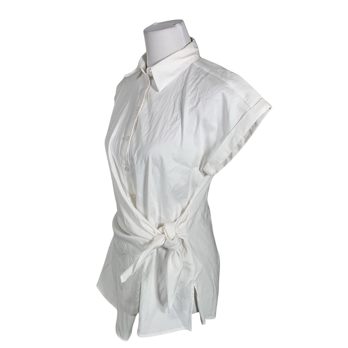 Unisex Milano Italy - Lühikeste käistega pluus, suurus 38 - Valge (2)
