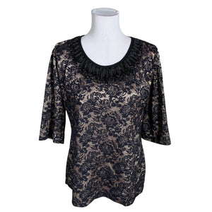 Unisex Voglia - Lühikeste käistega pluus, suurus 40 - Pruun (1)