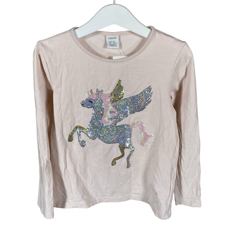 Unisex Lindex - Trikotaažist pluus, suurus 116 - 122 - Heleroosa ()
