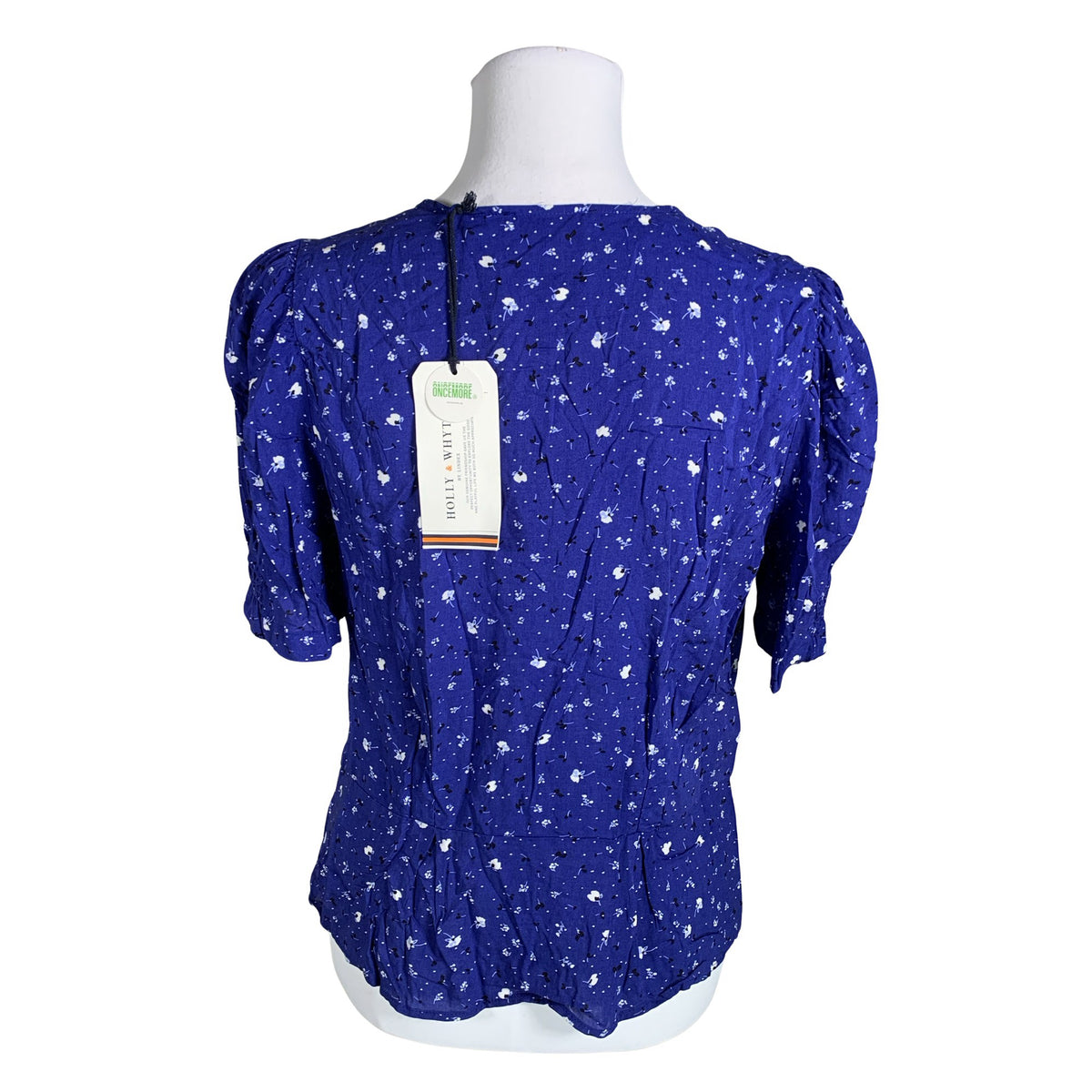 Unisex Holly & Whyte by Lindex - Lühikeste käistega pluus, suurus 38 - Sinine (2)